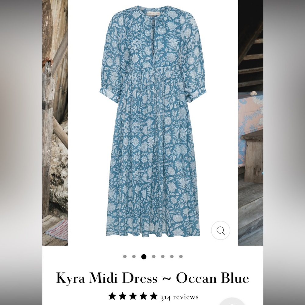 Daughters of India ~ Kyra Midi Dress ~ Ocean Blue
